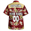 Redcliffe Dolphins Custom Hawaiian Shirt - Redcliffe Dolphins With Maori Patterns Hawaiian Shirt