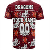 St. George Illawarra Dragons Custom T-Shirt - St. George Illawarra Dragons With Maori Patterns T-Shirt