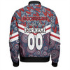 Sydney Roosters Bomber Jacket - Tropical Patterns And Dot Painting Eat Sleep Rugby Repeat