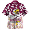 Manly Warringah Sea Eagles Hawaiian Shirt - Tropical Patterns And Dot Painting Eat Sleep Rugby Repeat