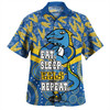 Parramatta Eels Sport Hawaiian Shirt - Tropical Patterns And Dot Painting Eat Sleep Rugby Repeat