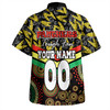 Penrith Panthers Hawaiian Shirt - Tropical Patterns And Dot Painting Eat Sleep Rugby Repeat