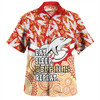 Redcliffe Dolphins Hawaiian Shirt - Tropical Patterns And Dot Painting Eat Sleep Rugby Repeat