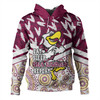 Manly Warringah Sea Eagles Hoodie - Tropical Patterns And Dot Painting Eat Sleep Rugby Repeat