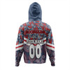 Sydney Roosters Hoodie - Tropical Patterns And Dot Painting Eat Sleep Rugby Repeat