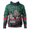 New Zealand Warriors Sport Hoodie - Tropical Patterns And Dot Painting Eat Sleep Rugby Repeat