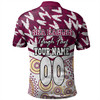 Manly Warringah Sea Eagles Polo Shirt - Tropical Patterns And Dot Painting Eat Sleep Rugby Repeat