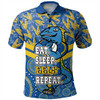 Parramatta Eels Sport Polo Shirt - Tropical Patterns And Dot Painting Eat Sleep Rugby Repeat