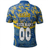 Parramatta Eels Sport Polo Shirt - Tropical Patterns And Dot Painting Eat Sleep Rugby Repeat
