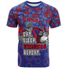 Newcastle Knights Sport T-Shirt - Tropical Patterns And Dot Painting Eat Sleep Rugby Repeat