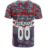 Sydney Roosters T-Shirt - Tropical Patterns And Dot Painting Eat Sleep Rugby Repeat