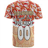 Redcliffe Dolphins T-Shirt - Tropical Patterns And Dot Painting Eat Sleep Rugby Repeat