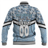 Cronulla-Sutherland Sharks Baseball Jacket - Tropical Patterns And Dot Painting Eat Sleep Rugby Repeat