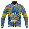 Parramatta Eels Sport Baseball Jacket - Tropical Patterns And Dot Painting Eat Sleep Rugby Repeat