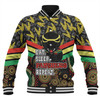 Penrith Panthers Baseball Jacket - Tropical Patterns And Dot Painting Eat Sleep Rugby Repeat