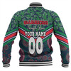 New Zealand Warriors Sport Baseball Jacket - Tropical Patterns And Dot Painting Eat Sleep Rugby Repeat