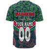 New Zealand Warriors Sport Baseball Shirt - Tropical Patterns And Dot Painting Eat Sleep Rugby Repeat