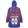 Newcastle Knights Sport Snug Hoodie - Tropical Patterns And Dot Painting Eat Sleep Rugby Repeat