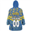 Parramatta Eels Sport Snug Hoodie - Tropical Patterns And Dot Painting Eat Sleep Rugby Repeat