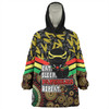 Penrith Panthers Snug Hoodie - Tropical Patterns And Dot Painting Eat Sleep Rugby Repeat