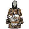 Wests Tigers Snug Hoodie - Tropical Patterns And Dot Painting Eat Sleep Rugby Repeat