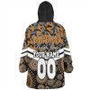 Wests Tigers Snug Hoodie - Tropical Patterns And Dot Painting Eat Sleep Rugby Repeat