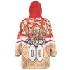 Redcliffe Dolphins Snug Hoodie - Tropical Patterns And Dot Painting Eat Sleep Rugby Repeat