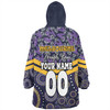 Melbourne Storm Snug Hoodie - Tropical Patterns And Dot Painting Eat Sleep Rugby Repeat