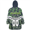 Canberra Raiders Snug Hoodie - Tropical Patterns And Dot Painting Eat Sleep Rugby Repeat
