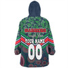 New Zealand Warriors Sport Snug Hoodie - Tropical Patterns And Dot Painting Eat Sleep Rugby Repeat