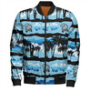 Cronulla-Sutherland Sharks Bomber Jacket - Tropical Hibiscus and Coconut Trees