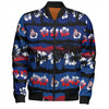 Sydney Roosters Bomber Jacket - Tropical Hibiscus and Coconut Trees