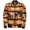 Wests Tigers Bomber Jacket - Tropical Hibiscus and Coconut Trees