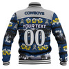 North Queensland Cowboys Bomber Jacket - Tropical Hibiscus and Coconut Trees