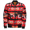 Redcliffe Dolphins Bomber Jacket - Tropical Hibiscus and Coconut Trees