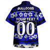 Canterbury-Bankstown Bulldogs Hawaiian Shirt - Tropical Hibiscus and Coconut Trees