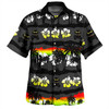 Penrith Panthers Hawaiian Shirt - Tropical Hibiscus and Coconut Trees