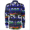 New Zealand Warriors Sport Long Sleeve Shirt - Tropical Hibiscus and Coconut Trees