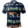 Canberra Raiders Polo Shirt - Tropical Hibiscus and Coconut Trees