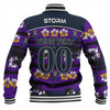 Melbourne Storm Baseball Jacket - Tropical Hibiscus and Coconut Trees