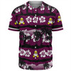 Manly Warringah Sea Eagles Baseball Shirt - Tropical Hibiscus and Coconut Trees