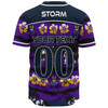 Melbourne Storm Baseball Shirt - Tropical Hibiscus and Coconut Trees