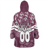 Cane Toads Sport Snug Hoodie - Tropical Patterns And Dot Painting Eat Sleep Rugby Repeat