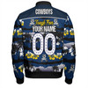 North Queensland Cowboys Bomber Jacket - Eat Sleep Repeat With Tropical Patterns