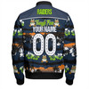 Canberra Raiders Bomber Jacket - Eat Sleep Repeat With Tropical Patterns
