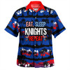 Newcastle Knights Sport Hawaiian Shirt - Eat Sleep Repeat With Tropical Patterns