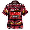 St. George Illawarra Dragons Hawaiian Shirt - Eat Sleep Repeat With Tropical Patterns