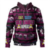 Manly Warringah Sea Eagles Hoodie - Eat Sleep Repeat With Tropical Patterns
