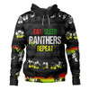 Penrith Panthers Hoodie - Eat Sleep Repeat With Tropical Patterns