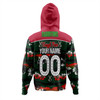 South Sydney Rabbitohs Hoodie - Eat Sleep Repeat With Tropical Patterns